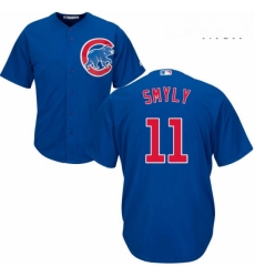 Mens Majestic Chicago Cubs 11 Drew Smyly Replica Royal Blue Alternate Cool Base MLB Jersey 