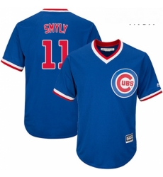 Mens Majestic Chicago Cubs 11 Drew Smyly Replica Royal Blue Cooperstown Cool Base MLB Jersey 