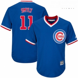 Mens Majestic Chicago Cubs 11 Drew Smyly Replica Royal Blue Cooperstown Cool Base MLB Jersey 