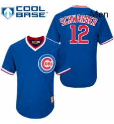 Mens Majestic Chicago Cubs 12 Kyle Schwarber Authentic Royal Blue Cooperstown MLB Jersey