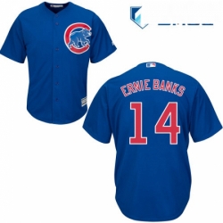 Mens Majestic Chicago Cubs 14 Ernie Banks Replica Royal Blue Alternate Cool Base MLB Jersey