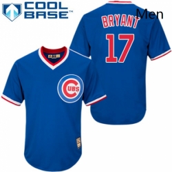 Mens Majestic Chicago Cubs 17 Kris Bryant Authentic Royal Blue Cooperstown MLB Jersey