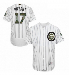Mens Majestic Chicago Cubs 17 Kris Bryant Authentic White 2016 Memorial Day Fashion Flex Base MLB Jersey