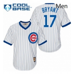 Mens Majestic Chicago Cubs 17 Kris Bryant Replica White Home Cooperstown MLB Jersey