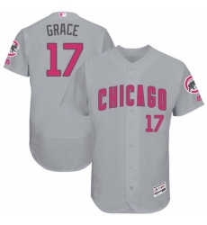Mens Majestic Chicago Cubs 17 Mark Grace Grey Mothers Day Flexbase Authentic Collection MLB Jersey