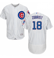 Mens Majestic Chicago Cubs 18 Ben Zobrist White Home Flex Base Authentic Collection MLB Jersey