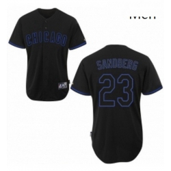 Mens Majestic Chicago Cubs 23 Ryne Sandberg Replica Black Fashion MLB Jersey