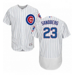 Mens Majestic Chicago Cubs 23 Ryne Sandberg White Home Flex Base Authentic Collection MLB Jersey