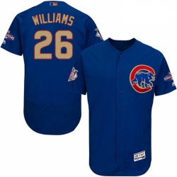 Mens Majestic Chicago Cubs 26 Billy Williams Authentic Royal Blue 2017 Gold Champion Flex Base MLB Jersey