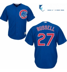 Mens Majestic Chicago Cubs 27 Addison Russell Replica Royal Blue Alternate Cool Base MLB Jersey