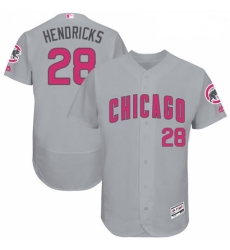 Mens Majestic Chicago Cubs 28 Kyle Hendricks Grey Mothers Day Flexbase Authentic Collection MLB Jersey