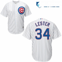 Mens Majestic Chicago Cubs 34 Jon Lester Replica White Home Cool Base MLB Jersey