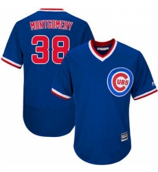 Mens Majestic Chicago Cubs 38 Mike Montgomery Royal Blue Cooperstown Flexbase Authentic Collection MLB Jersey
