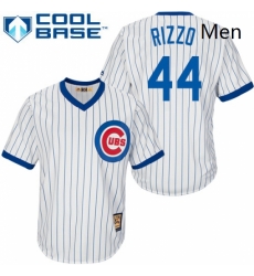 Mens Majestic Chicago Cubs 44 Anthony Rizzo Replica White Home Cooperstown MLB Jersey