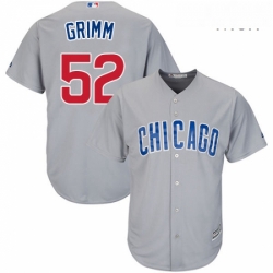 Mens Majestic Chicago Cubs 52 Justin Grimm Replica Grey Road Cool Base MLB Jersey