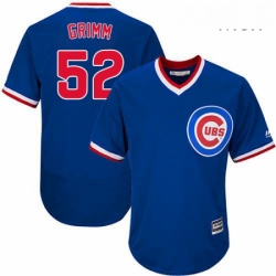 Mens Majestic Chicago Cubs 52 Justin Grimm Replica Royal Blue Cooperstown Cool Base MLB Jersey