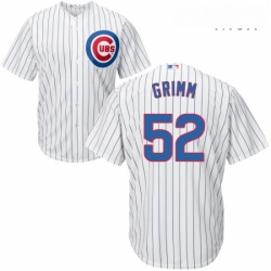 Mens Majestic Chicago Cubs 52 Justin Grimm Replica White Home Cool Base MLB Jersey