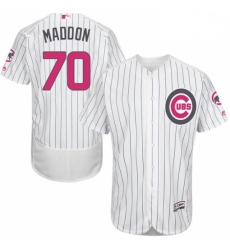 Mens Majestic Chicago Cubs 70 Joe Maddon Authentic White 2016 Mothers Day Fashion Flex Base MLB Jersey