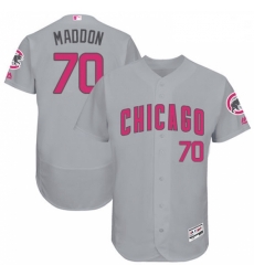 Mens Majestic Chicago Cubs 70 Joe Maddon Grey Mothers Day Flexbase Authentic Collection MLB Jersey