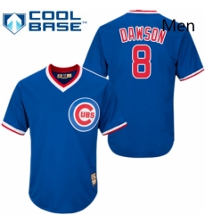 Mens Majestic Chicago Cubs 8 Andre Dawson Replica Royal Blue Cooperstown MLB Jersey