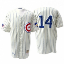 Mens Mitchell and Ness Chicago Cubs 14 Ernie Banks Authentic White Throwback MLB Jersey