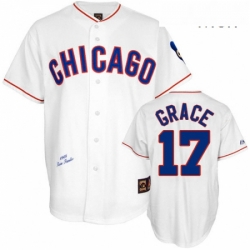 Mens Mitchell and Ness Chicago Cubs 17 Mark Grace Authentic White 1988 Throwback MLB Jersey