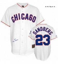 Mens Mitchell and Ness Chicago Cubs 23 Ryne Sandberg Authentic White 1988 Throwback MLB Jersey