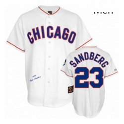 Mens Mitchell and Ness Chicago Cubs 23 Ryne Sandberg Replica White 1988 Throwback MLB Jersey