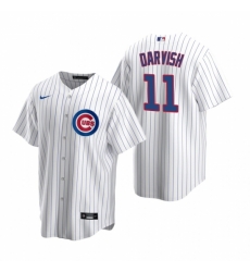 Mens Nike Chicago Cubs 11 Yu Darvish White Home Stitched Baseball Jersey