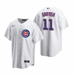 Mens Nike Chicago Cubs 11 Yu Darvish White Home Stitched Baseball Jersey