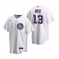 Mens Nike Chicago Cubs 13 David Bote White Home Stitched Baseball Jersey
