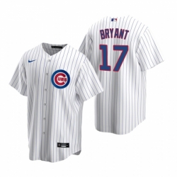 Mens Nike Chicago Cubs 17 Kris Bryant White Home Stitched Baseball Jerse