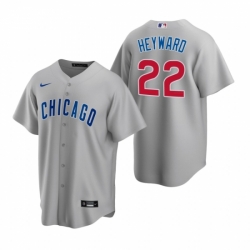 Mens Nike Chicago Cubs 22 Jason Heyward Gray Road Stitched Baseball Jerse