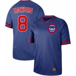 Mens Nike Chicago Cubs 8 Andre Dawson Royal Authentic Cooperstown Collection Stitched Baseball Jerse