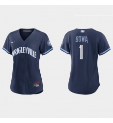 Chicago Cubs 1 Larry Bowa Women Nike 2021 City Connect Navy MLB Jersey