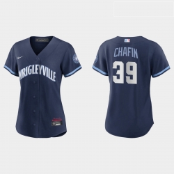 Chicago Cubs 39 Andrew Chafin Women Nike 2021 City Connect Navy MLB Jersey
