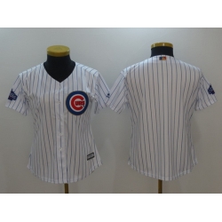 Women Chicago Cubs Blank White Cool Base Stitched Baseball Jerse