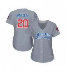 Womens Chicago Cubs 20 Brandon Kintzler Authentic Grey Road Baseball Jersey 