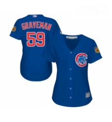 Womens Chicago Cubs 59 Kendall Graveman Authentic Royal Blue Alternate Baseball Jersey 