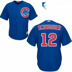 Womens Majestic Chicago Cubs 12 Kyle Schwarber Replica Royal Blue Alternate MLB Jersey