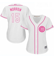 Womens Majestic Chicago Cubs 15 Brandon Morrow Authentic White Fashion MLB Jersey 