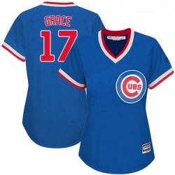 Womens Majestic Chicago Cubs 17 Mark Grace Replica Royal Blue Cooperstown MLB Jersey