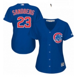 Womens Majestic Chicago Cubs 23 Ryne Sandberg Authentic Royal Blue Alternate MLB Jersey