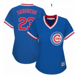 Womens Majestic Chicago Cubs 23 Ryne Sandberg Authentic Royal Blue Cooperstown MLB Jersey