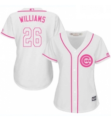 Womens Majestic Chicago Cubs 26 Billy Williams Replica White Fashion MLB Jersey