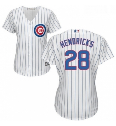 Womens Majestic Chicago Cubs 28 Kyle Hendricks Authentic White Home Cool Base MLB Jersey