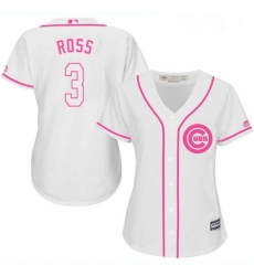 Womens Majestic Chicago Cubs 3 David Ross Authentic White Fashion MLB Jersey