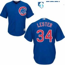 Womens Majestic Chicago Cubs 34 Jon Lester Authentic Royal Blue Alternate MLB Jersey