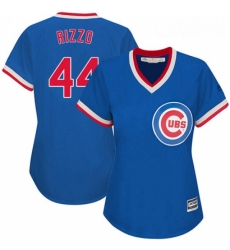 Womens Majestic Chicago Cubs 44 Anthony Rizzo Authentic Royal Blue Cooperstown MLB Jersey