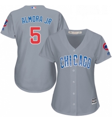 Womens Majestic Chicago Cubs 5 Albert Almora Jr Authentic Grey Road MLB Jersey 